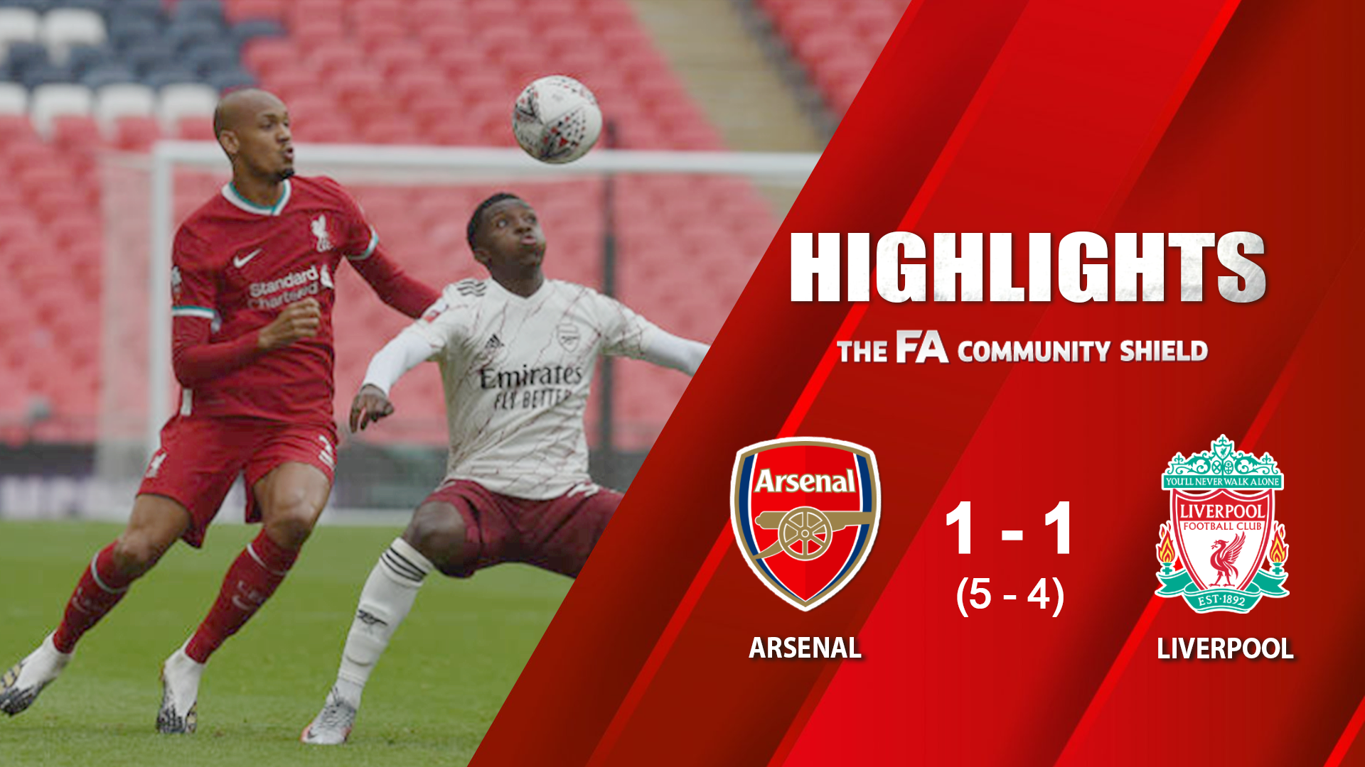 Highlights Arsenal And Liverpool 2020 Fa Community Shield Vieon