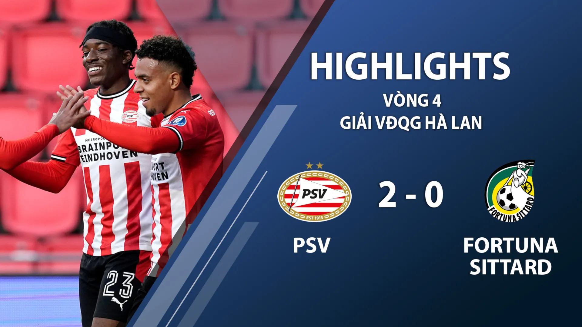 Highlights PSV Eindhoven 2-0 Fortuna Sittard (vòng 4 giải VĐQG Hà Lan 2020/21)	