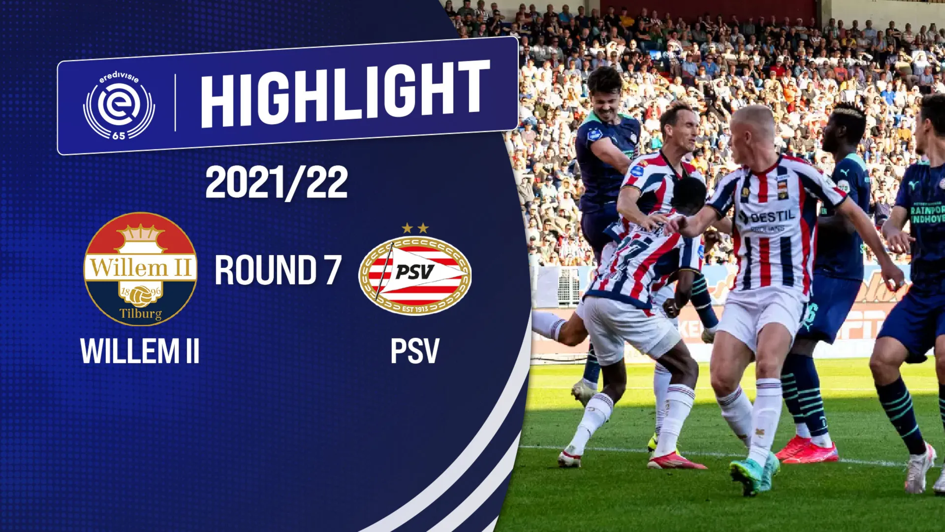Highlights Willem II - PSV Eindhoven (Vòng 7 - Giải VĐQG Hà Lan 2021/22)