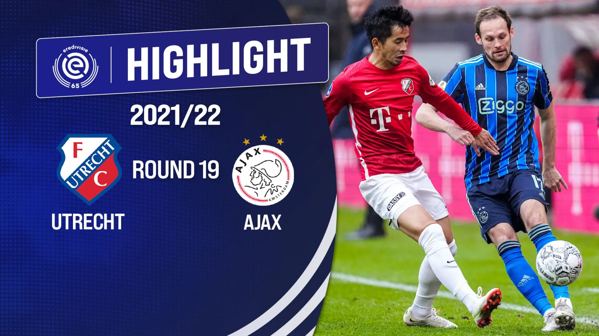 Highlights FC Utrecht vs AFC Ajax (Vòng 19 - Giải VĐQG Hà Lan 2021/22)