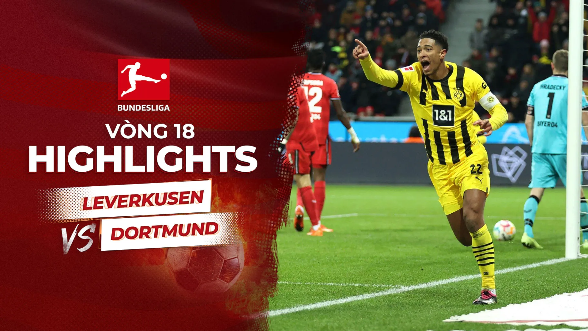 Highlights Leverkusen - Dortmund (Vòng 18 - Giải VĐQG Đức 2022/23)