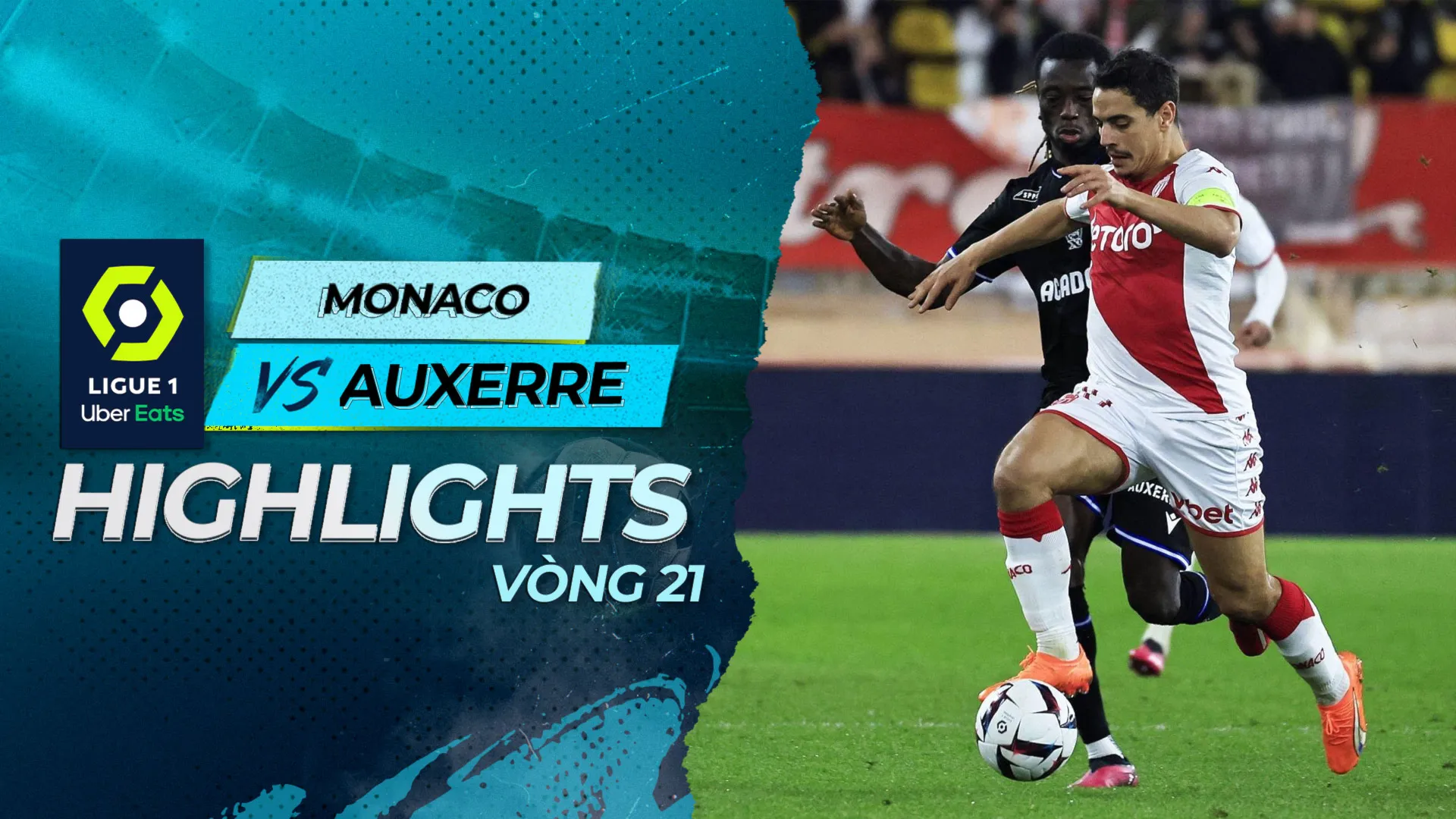 Highlights Monaco - Auxerre (Vòng 21 - Giải VĐQG Pháp 2022/23)