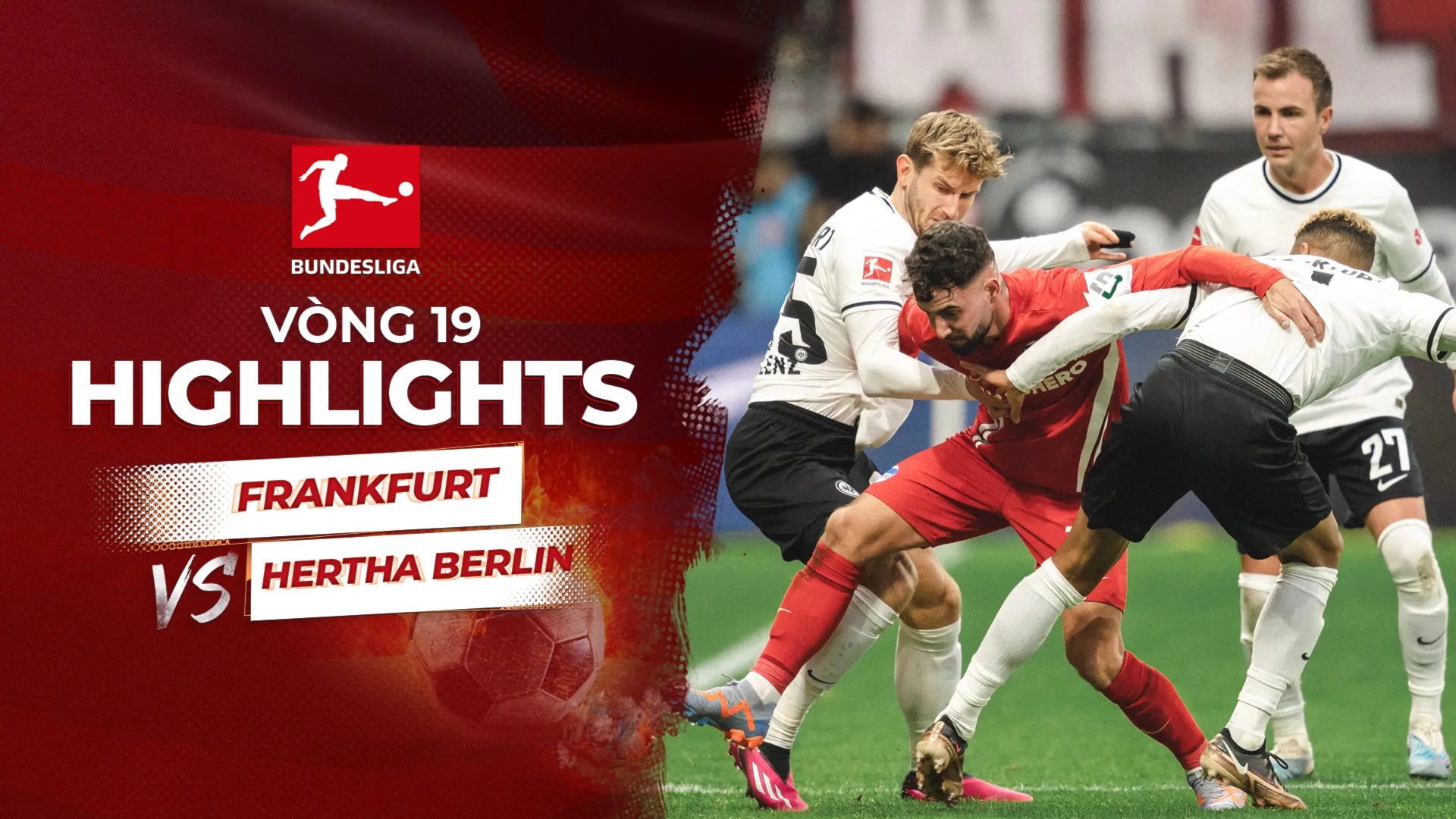 Highlights Frankfurt - Hertha Berlin (Vòng 19 - Giải VĐQG Đức 2022/23)