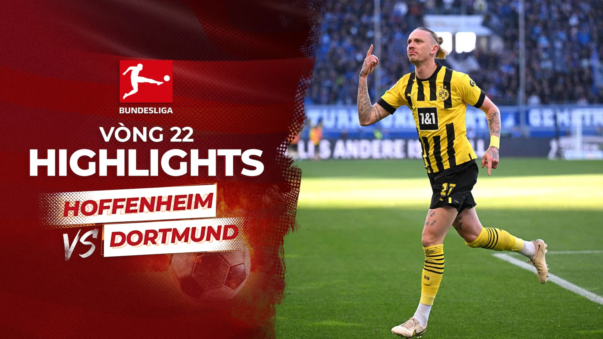 Highlights Hoffenheim - Dortmund (Vòng 22 - Giải VĐQG Đức 2022/23)