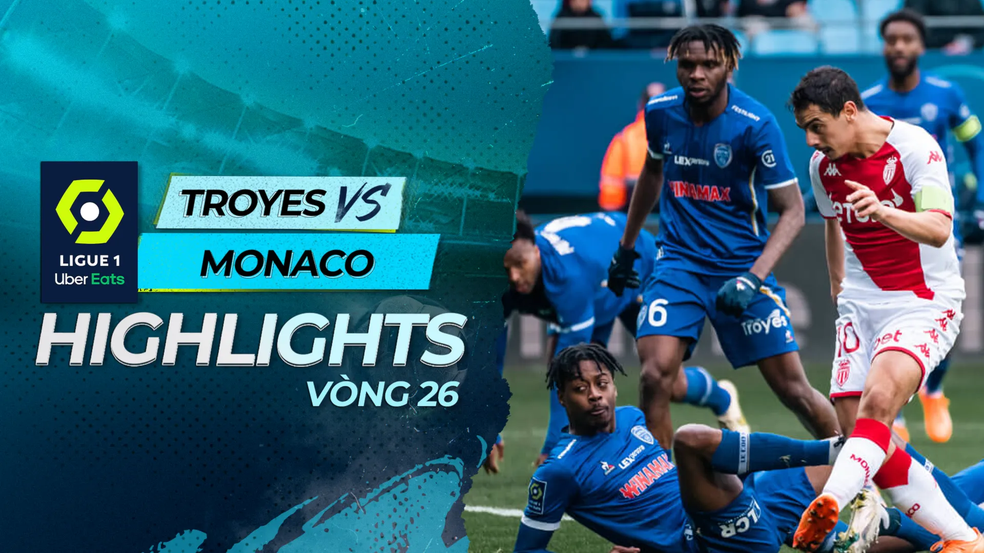 Highlights Troyes - Monaco (Vòng 26 - Giải VĐQG Pháp 2022/23)