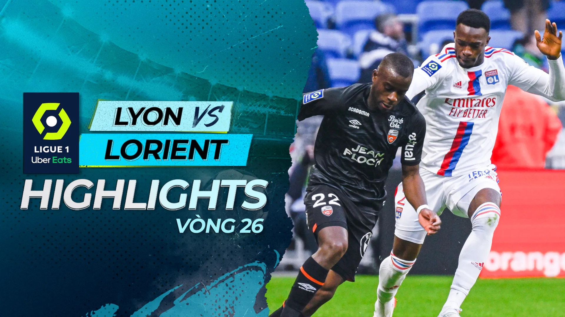 Highlights Lyon - Lorient (Vòng 26 - Giải VĐQG Pháp 2022/23)