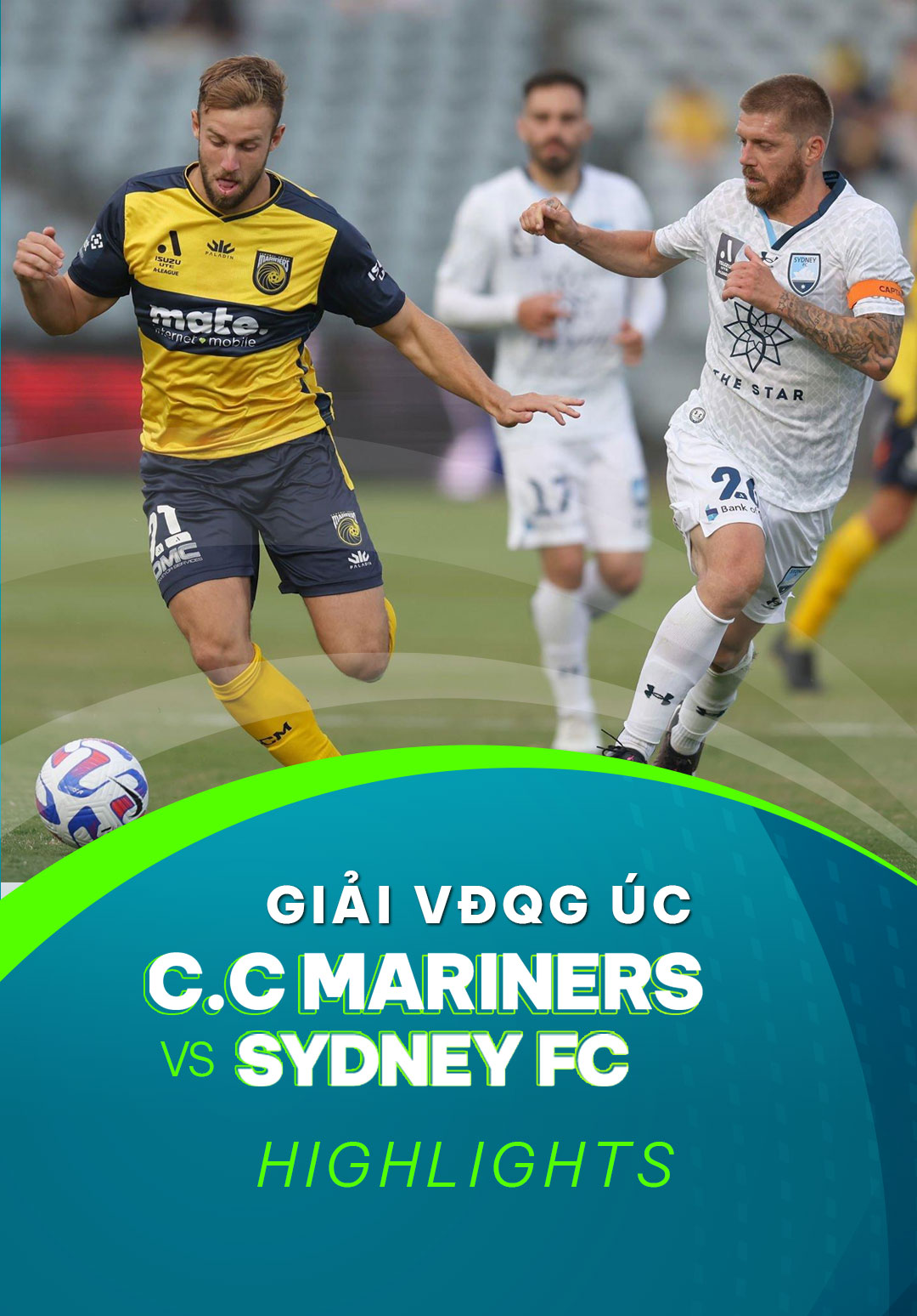 Highlights Central Coast Mariners Sydney FC (Vòng 8 Giải VĐQG Úc
