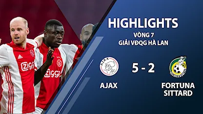 Highlights Ajax 5-2 Fortuna Sittard (vòng 7 giải VĐQG Hà Lan 2020/21)