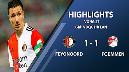 Highlights Feyenoord 1-1 FC Emmen (vòng 27 giải VĐQG Hà Lan 2020/21)