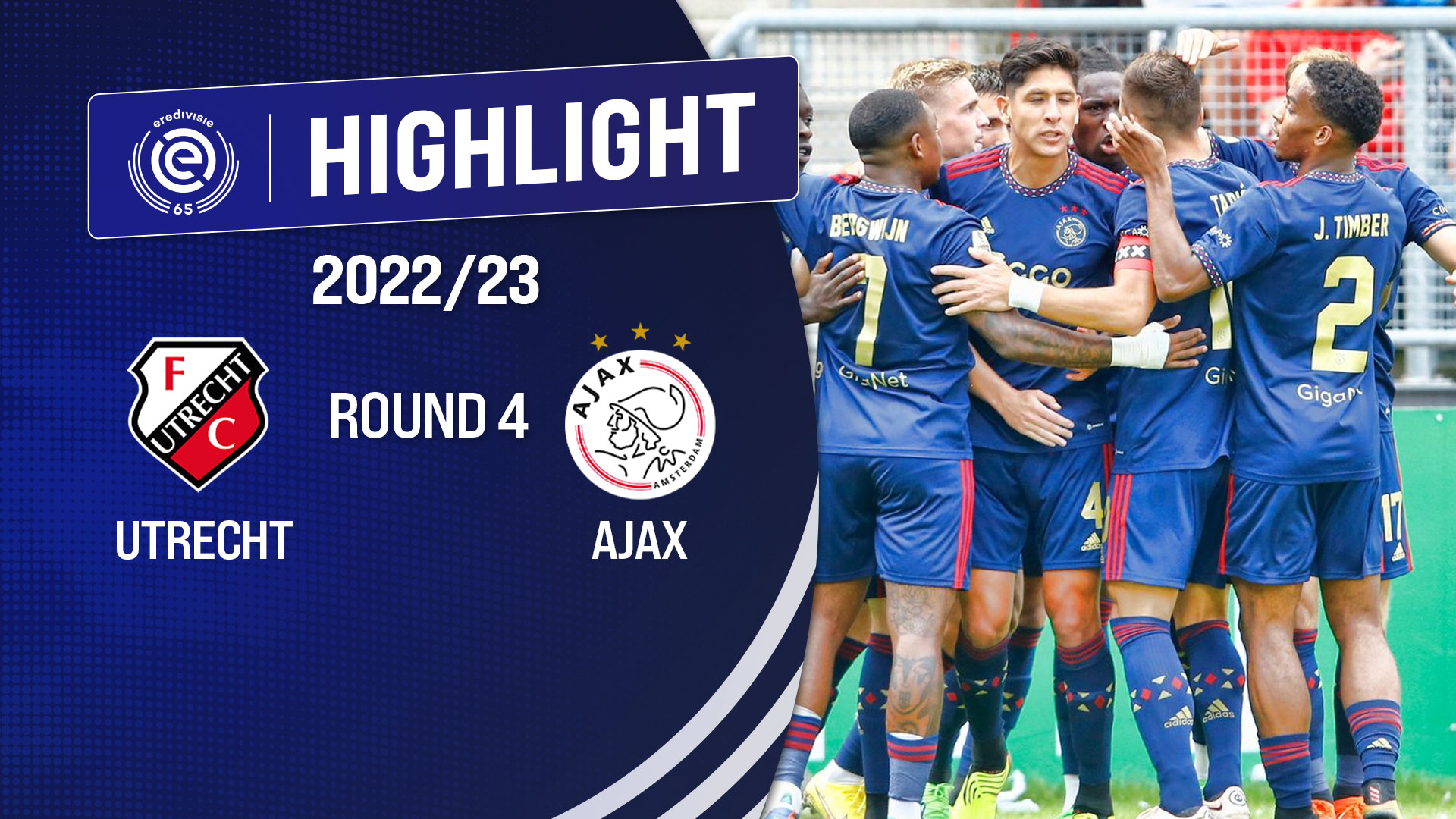 Highlights Utrecht Ajax (Vòng 4 VĐQG Hà Lan 2022/23) VieON