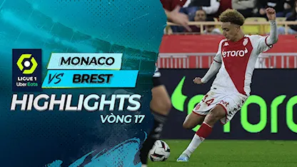 Highlights AS Monaco - Brest (Vòng 17 - Giải VĐQG Pháp 2022/23)