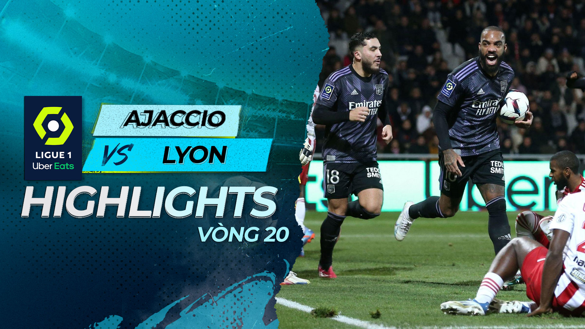 Highlights Ajaccio Lyon (Vòng 20 Giải VĐQG Pháp 2022/23) VieON