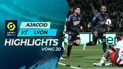 Highlights Ajaccio - Lyon (Vòng 20 - Giải VĐQG Pháp 2022/23)