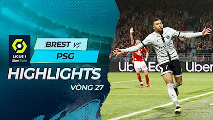 Highlights Brest - PSG (Vòng 27 - Giải VĐQG Pháp 2022/23) - 14 - Lionel Messi - Mbappe