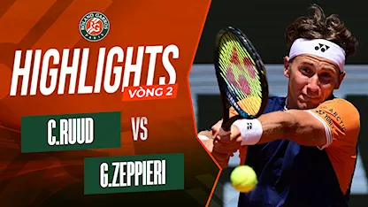 Highlights Casper Ruud - Giulio Zeppieri (Vòng 2 - Giải Quần Vợt Roland Garros 2023)