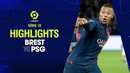 Highlights Brest - PSG (Vòng 10 - Giải VĐQG Pháp 2023/24)