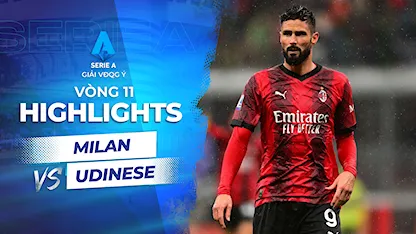 Highlights Milan - Udinese (Vòng 11 - Giải VĐQG Ý 2023/24)