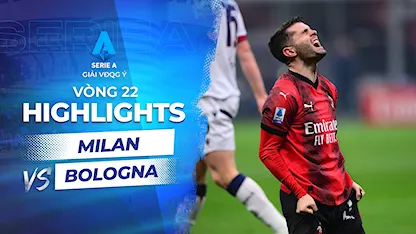 Highlights AC Milan - Bologna (Vòng 22 - Giải VĐQG Ý 2023/24)