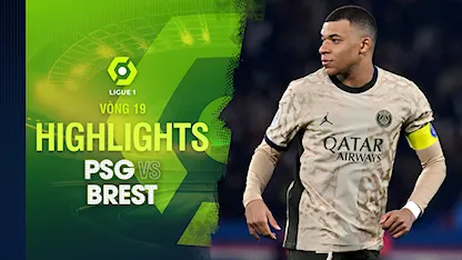 Highlights PSG - Brest (Vòng 19 - Giải VĐQG Pháp 2023/24)