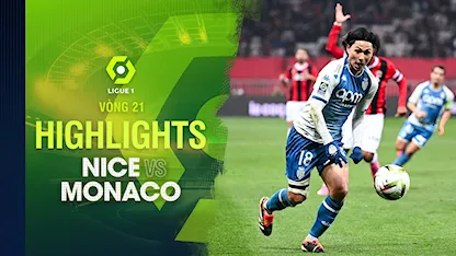 Highlights Nice - Monaco (Vòng 21 - Giải VĐQG Pháp 2023/24)