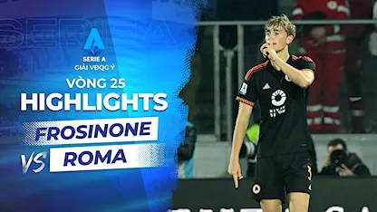 Highlights Frosinone - Roma (Vòng 25 - Giải VĐQG Ý 2023/24)