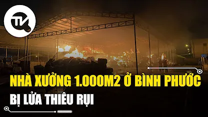 Nhà xưởng 1.000m2 ở Bình Phước bị lửa thiêu rụi