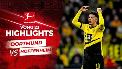 Highlights Dortmund - Hoffenheim (Vòng 23 - Giải VĐQG Đức 2023/24)