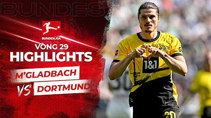 Highlights M'gladbach - Dortmund (Vòng 29 - Giải VĐQG Đức 2023/24)
