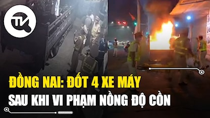Người đàn ông ở Đồng Nai đốt 4 xe máy sau khi vi phạm nồng độ cồn