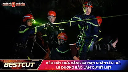 Kéo dây đưa băng ca nạn nhân lên bờ, Lê Dương Bảo Lâm quyết liệt